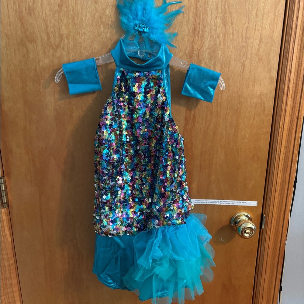 Weissman Multicolor Sequin Kids Dance Costume